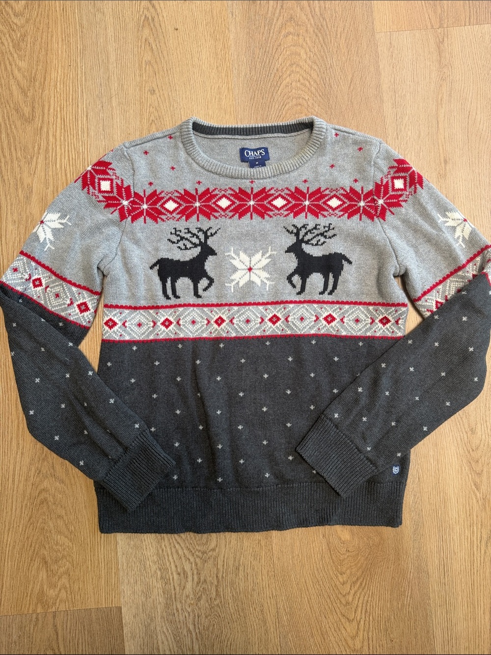 Chaps Reindeer Fair Isle Crewneck Sweater